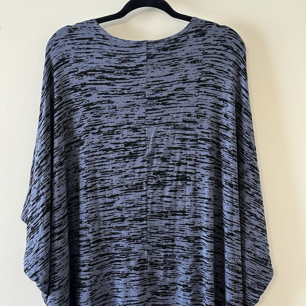 Bryn Walker Blue Black Geo Dress Kaftan Dolman Oversized‎ Lagenlook Tunic Top XL - Picture 8 of 13